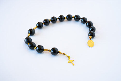 Różaniec w rękę Czarny ONYX 1