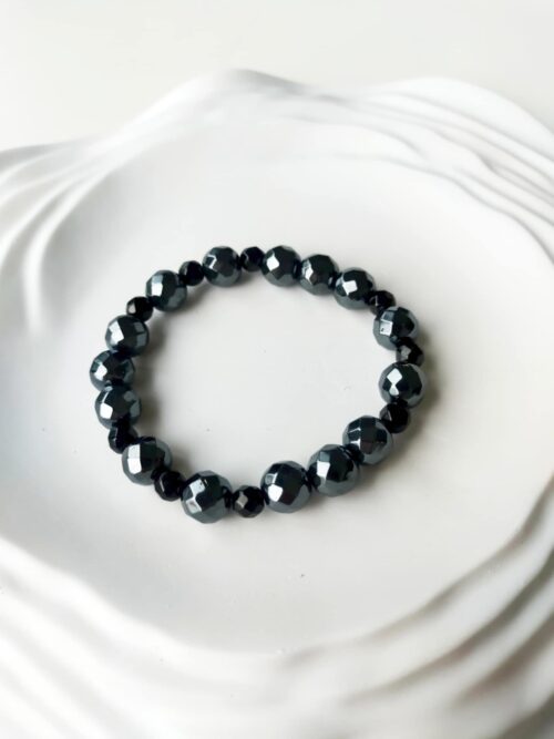 Bransoletka Hematyt Grafitowy i Onyx